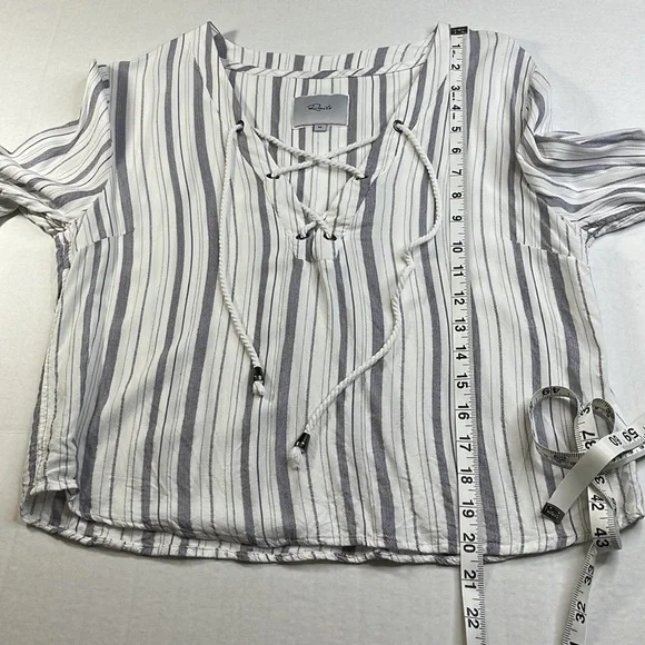 Rails Grace Patriot Stripe Lace Front Top Medium - Picture 8 of 13